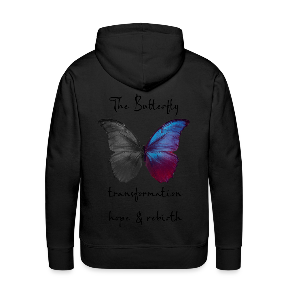 Hoodie Buterfly White - black