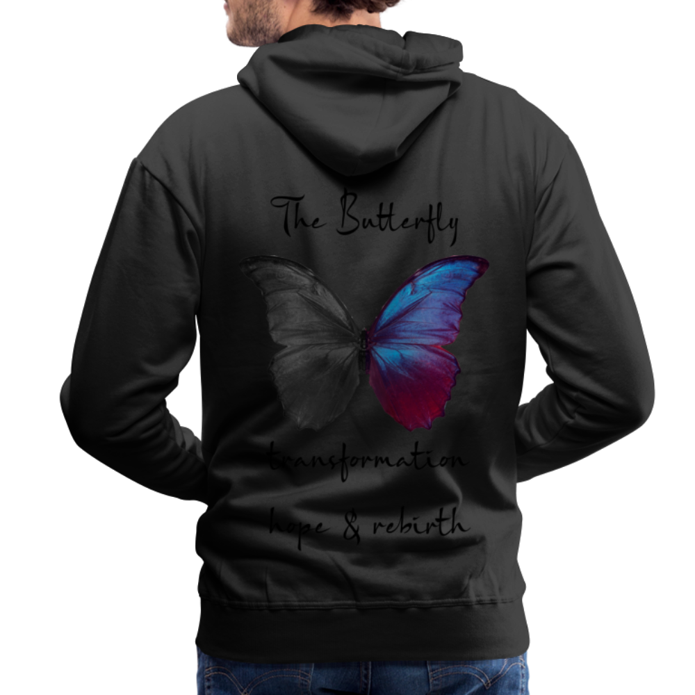 Hoodie Buterfly White - black