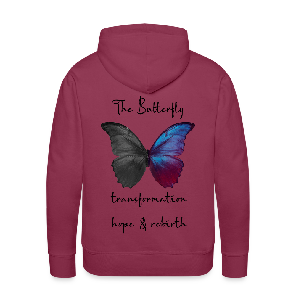 Hoodie Buterfly White - bordeaux