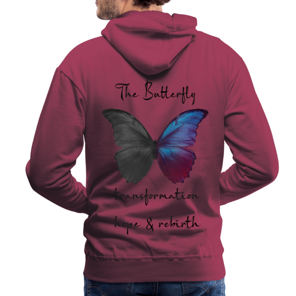 Hoodie Buterfly White - bordeaux