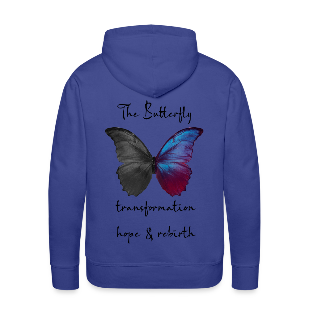 Hoodie Buterfly White - royal blue