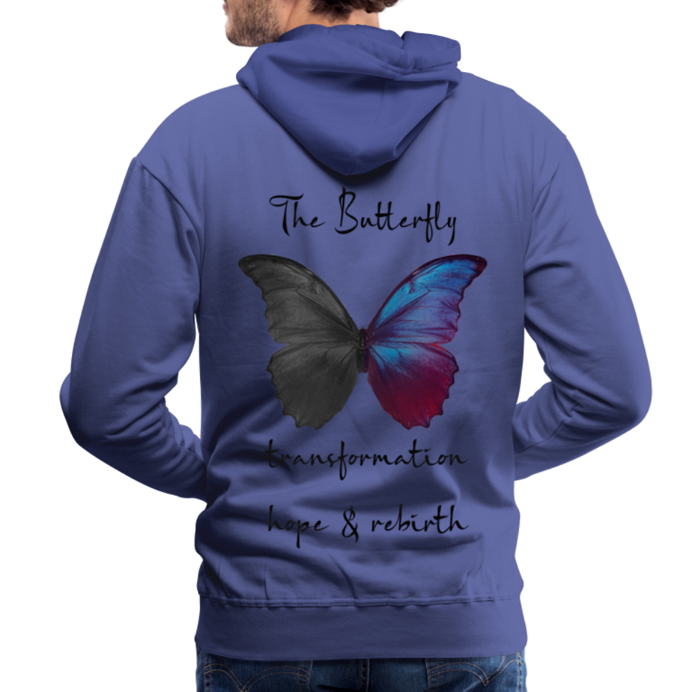 Hoodie Buterfly White - royal blue