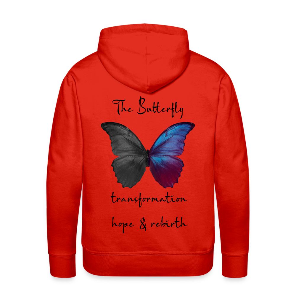 Hoodie Buterfly White - red