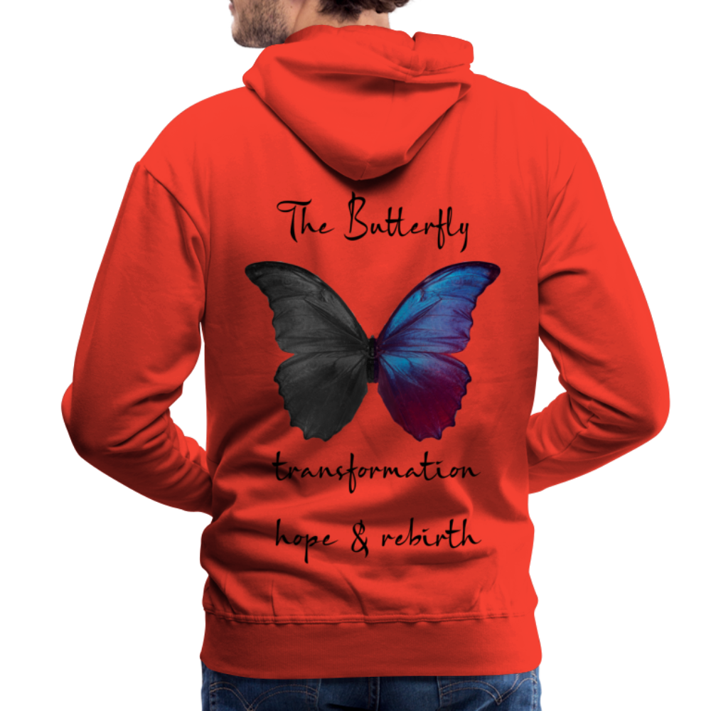 Hoodie Buterfly White - red