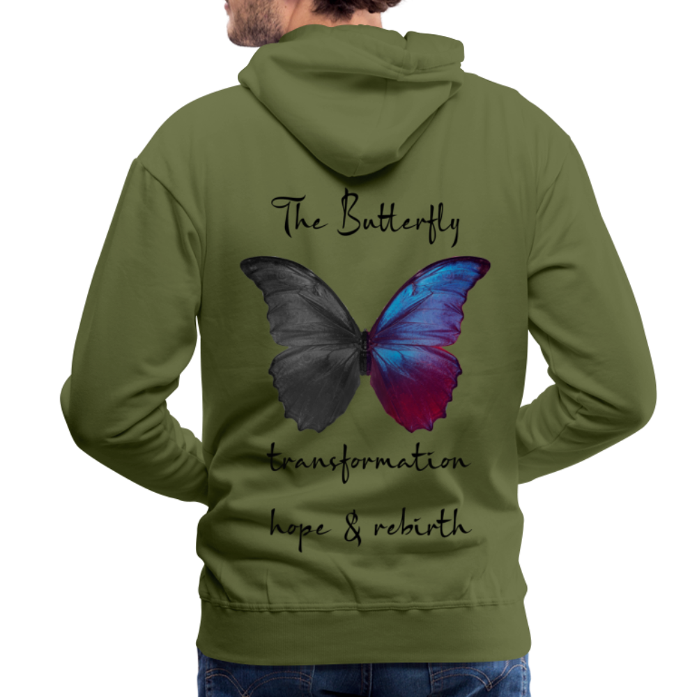 Hoodie Buterfly White - olive green