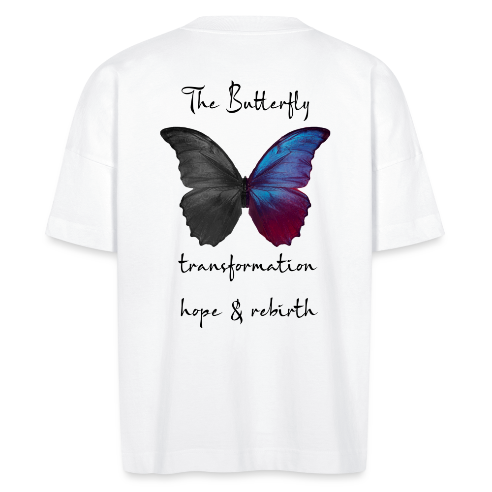 T-shirt Oversized the butterfly - white