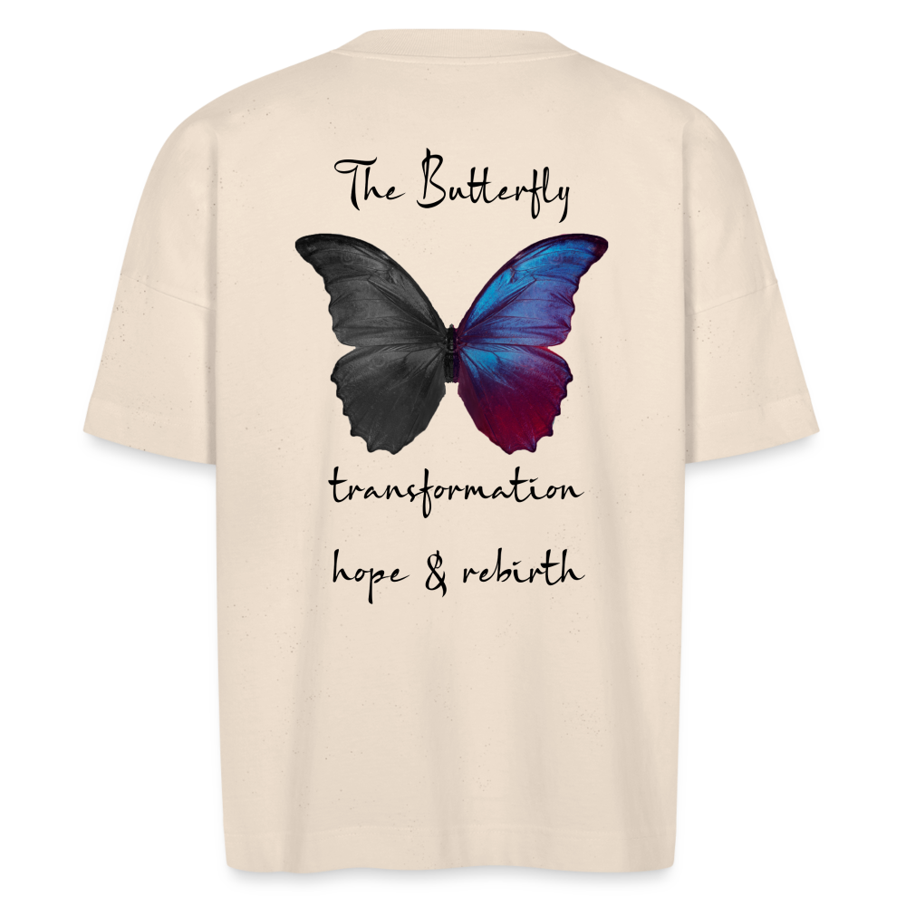 T-shirt Oversized the butterfly - natural raw
