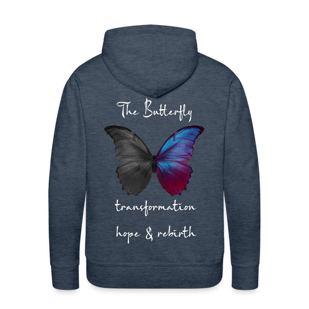 Hoodie: The Butterfly - heather denim